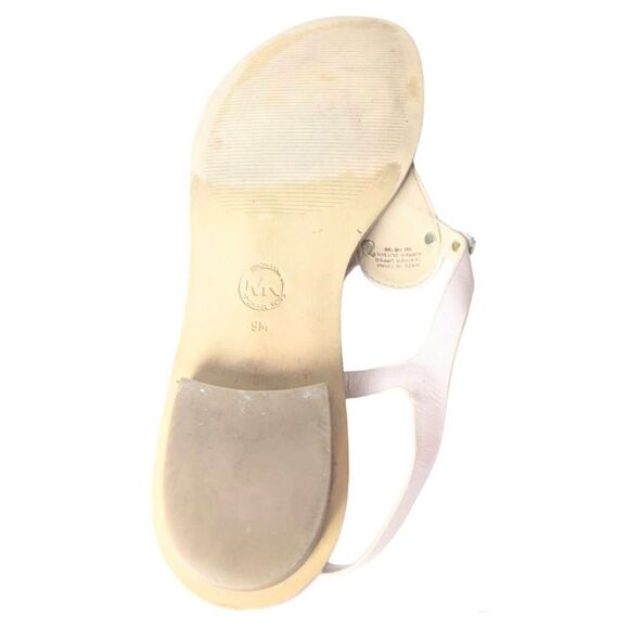 MICHAEL KORS Mallory Tan Leather T-Strap Sandal Size 9M - Picture 6 of 7